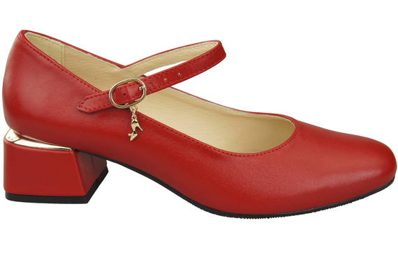 Dámské boty Boty s páskem Červená přírodní kůže 202 ElitaBut