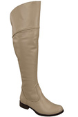 Dámské kozačky Cappuccino Bright Musketeers High over the knee natural leather 638 ElitaBut
