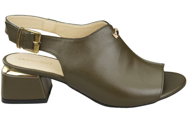 Dámská obuv Sandály Olive gold buckle Natural leather 198 ElitaBut