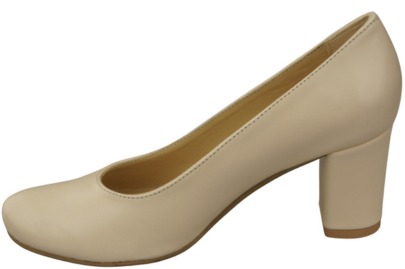 Dámská obuv Classic Beige Natural Leather Almond Nose pumps 201 ElitaBut