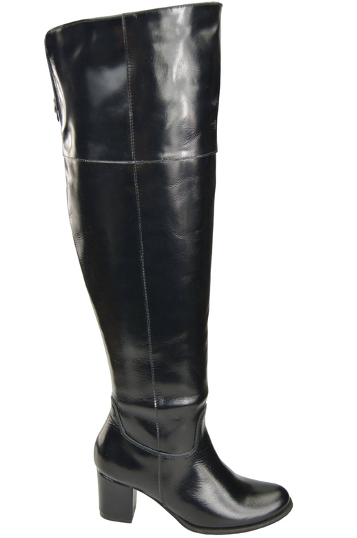 Dámské boty Black Shiny Musketeers High over the knee natural leather 190 ElitaBut