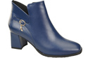 Dámské kotníkové boty ElitaBut 226 Námořnická modř z pravé kůže, zateplené, hranatá špička, široký podpatek (blok)