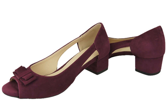 Dámské sandály Maroon Natural Suede Leather 145 Z ElitaBut