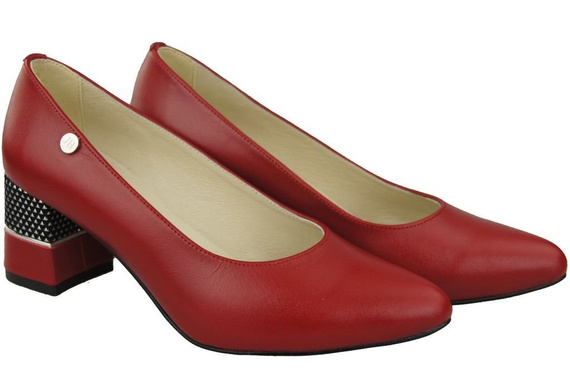 Dámská obuv Červené lodičky z přírodní kůže 142 ElitaBut
