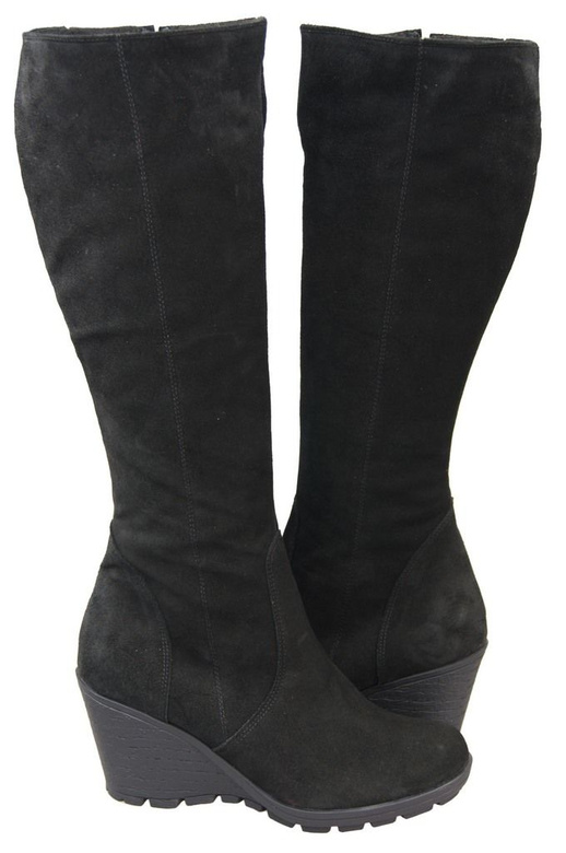 Obuv Dámské kotníkové boty Černá přírodní kůže velur 745 ElitaBut