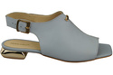 Pohodlné dámské sandály Bright Blue Flat Gold Heel Natural Leather 207 ElitaBut