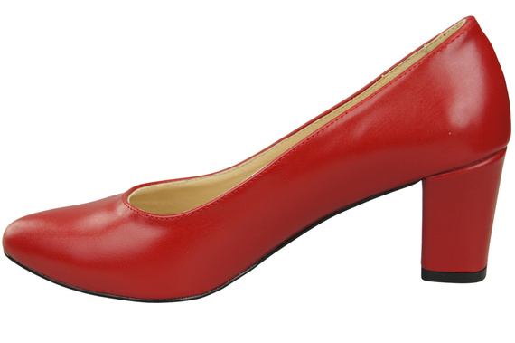 Klasické hladké boty Dámské červené lodičky z přírodní kůže 213 ElitaBut