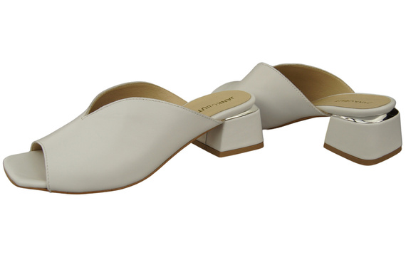 Dámská obuv Žabky na podpatku White Natural Leather 210 ElitaBut