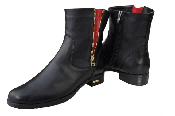 Dámská obuv Přírodní kožené boty Black 811 ElitaBut