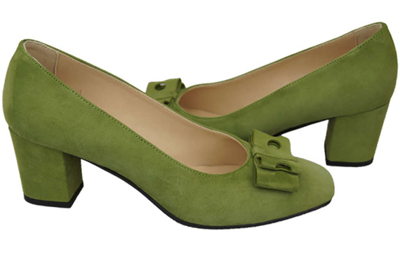 Dámská obuv Pistachio Natural Leather Suede pumps 163 ElitaBut