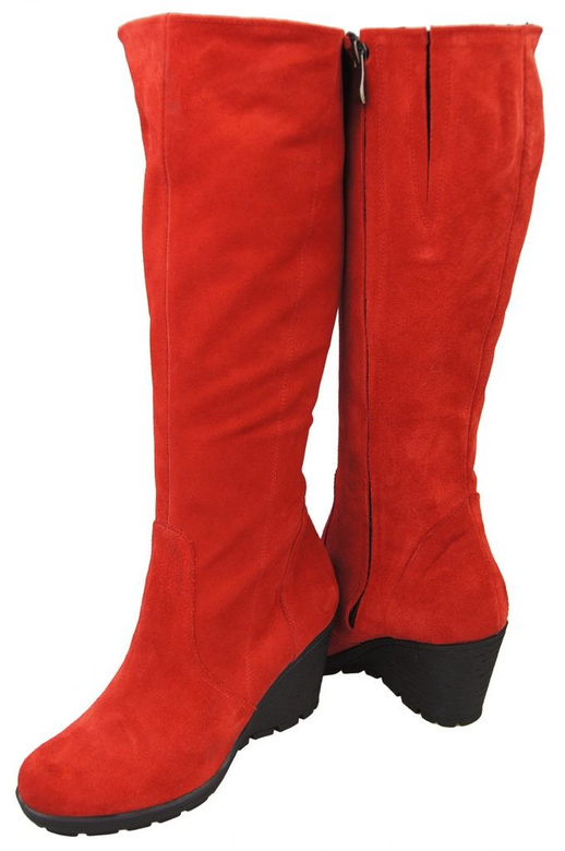 Obuv Dámské kotníkové boty Červená přírodní kůže velur 745 ElitaBut