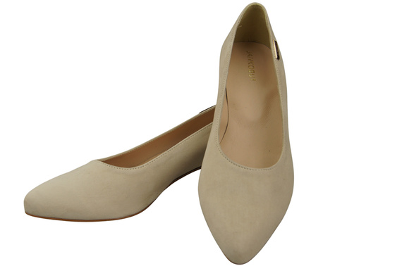 Pohodlné dámské boty Beige Natural Suede Leather 220 od ElitaBut