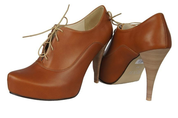 Dámská obuv šněrovací přírodní kůže Red 697 ElitaBut