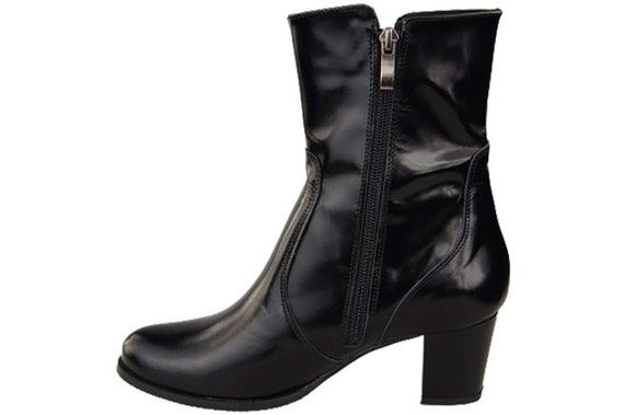 Dámské kozačky černé lesklé zateplené přírodní kůže 882 Z ElitaBut