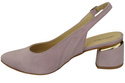 Dámské sandály z přírodní semišové kůže Bright Lilac Elegance and Comfort 196 From ElitaBut