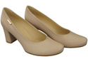 Dámské boty Classic Cappuccino Light Natural Leather Almond Nose pumps 201 ElitaBut