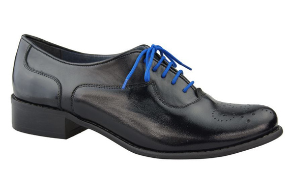 Obuv Šněrovací obuv Přírodní kůže Černá s leskem Dámská 953 ElitaBut
