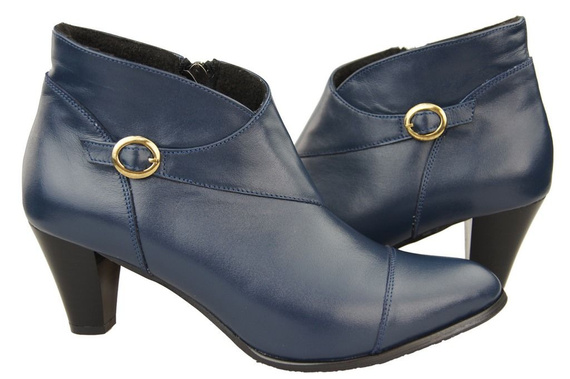 Obuv Dámské zimní boty z přírodní kůže Navy blue 100 Z ElitaBut