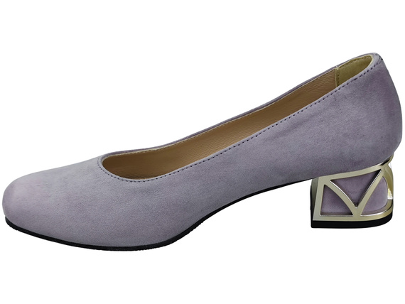 Pohodlné dámské boty Lila lodičky s ozdobným podpatkem Přírodní semišová kůže 219 Od ElitaBut