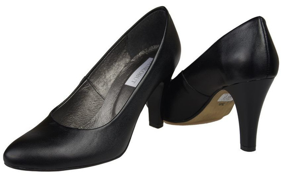 Dámská obuv Přírodní kožené lodičky Black 764 ElitaBut