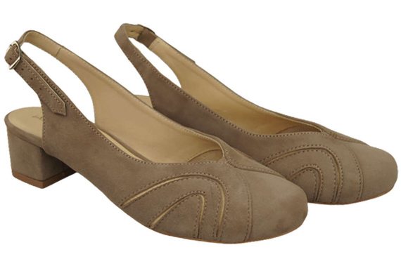 Dámská obuv Přírodní kůže Semišové sandály Cappuccino Dark 842 Od ElitaBut