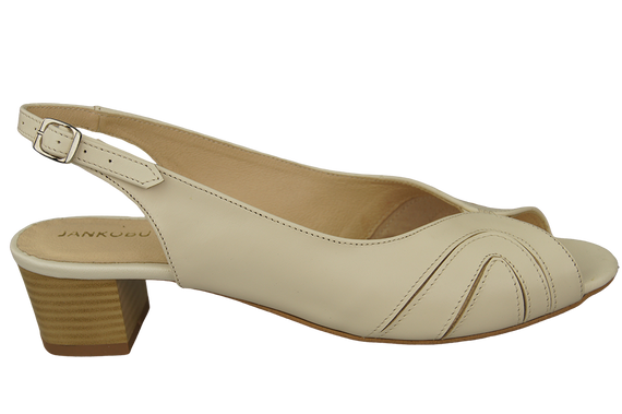 Dámská obuv Přírodní kůže Sandály Béžová Ecru 991 ElitaBut