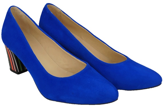 Dámská obuv Azure Natural Suede Leather Decorative Heel 158 With ElitaBut