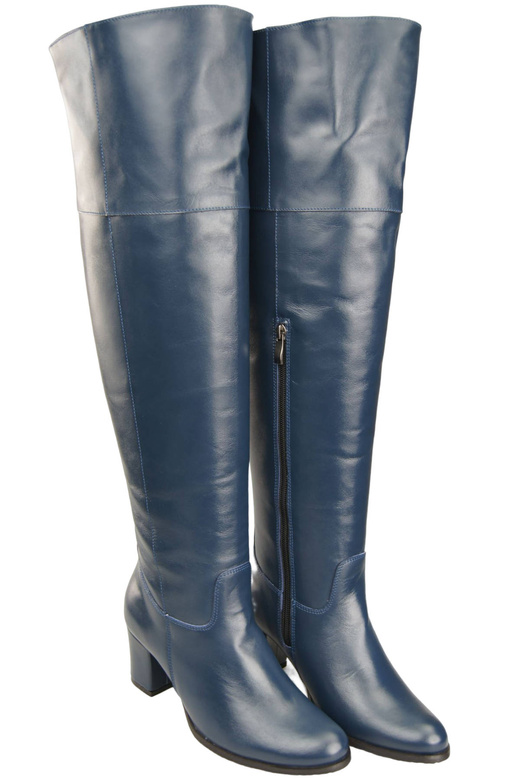 Dámské boty Navy blue Musketeers High over the knee natural leather 190 ElitaBut
