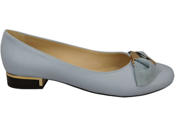 Dámské baleríny z přírodní kůže Bright Blue 894 ElitaBut