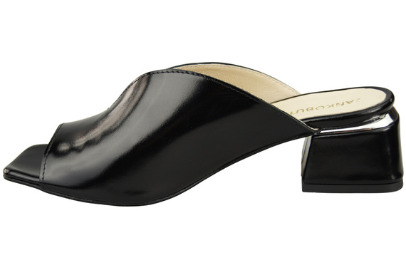 Dámská obuv Žabky na podpatku Černá lesklá přírodní kůže 210 ElitaBut