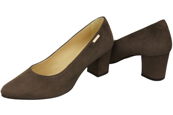 Dámská obuv Chocolate Natural Leather Suede pumps 106 ElitaBut