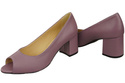 Dámská obuv PEEP TOE Fialová přírodní kůže s potaženým podpatkem 192 ElitaBut