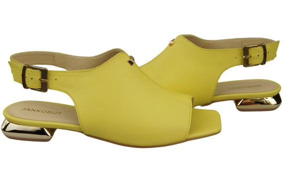 Pohodlná dámská obuv Lemon Sandály s plochým zlatým podpatkem Přírodní kůže 207 ElitaBut