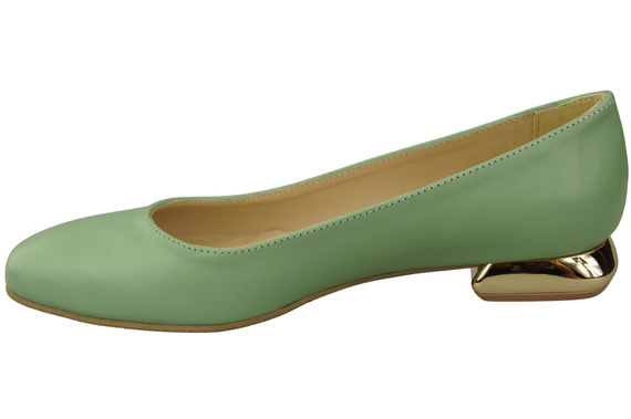 Dámská plochá obuv Mint pumps Ornamental heel Natural leather 209 ElitaBut