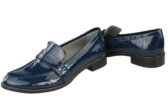 Dámská obuv Mokassins Přírodní kůže Námořnická modř lak 139 ElitaBut