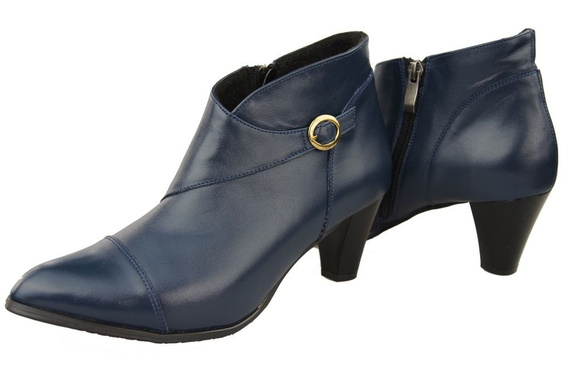 Obuv Dámské zimní boty z přírodní kůže Navy blue 100 Z ElitaBut