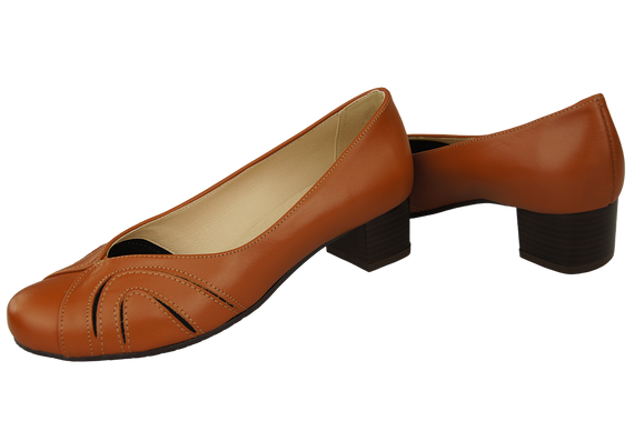 Dámská obuv Dámské kožené lodičky Červená 786 ElitaBut