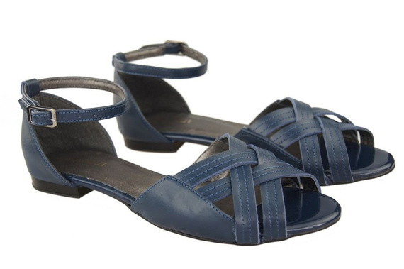 Dámské sandály Navy Blue Natural Leather 128 ElitaBut