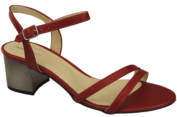 Dámská obuv Červená přírodní kůže 197 Smyslně odhalující nohy Sandály ElitaBut