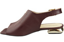 Pohodlné dámské sandály Maroon Flat Gold Heel Natural Leather 207 ElitaBut
