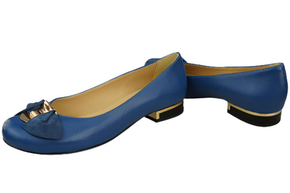 Dámské baleríny Natural Leather Blue 894 ElitaBut
