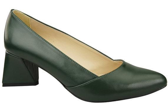 Dámské Lodičky Smaragdově zelená Pravá Kůže Špičatá Špička Podpatek ElitaBut 221