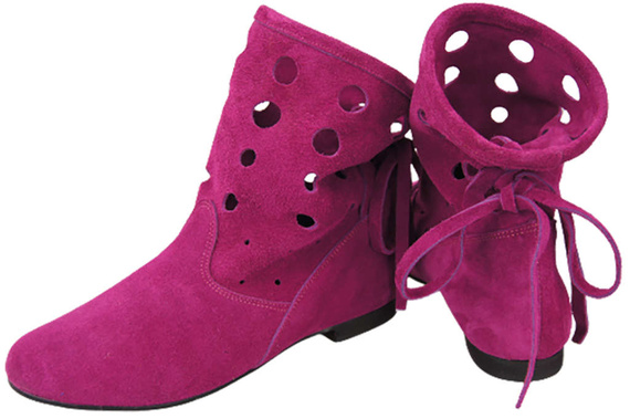 Obuv Dámská přírodní kůže velur Fialová 160 ElitaBut