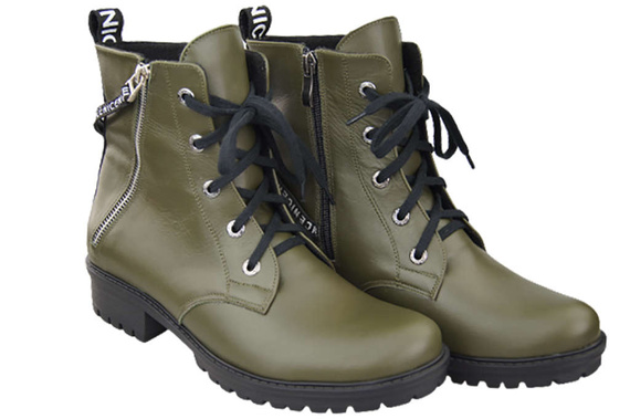 Obuv Dámská olivová obuv Obuv s nápisem NICE Přírodní kůže 173 Z ElitaBut