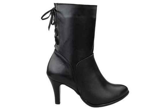 Dámská obuv Černé kozačky Jaro / Podzim přírodní kůže 978 L ElitaBut