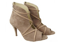 Dámská obuv Peep Toe Leather Natural Suede Cappuccino 107 ElitaBut