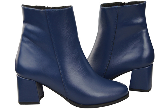 Dámské boty Navy blue for winter natural leather 214 Z ElitaBut