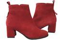 Dámské kotníkové boty Maroon z přírodní velurové kůže, stabilní blokový podpatek, se zipem 224 ElitaBut