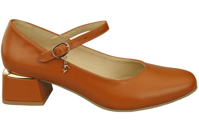 Dámská obuv Červené kožené lodičky s páskem 202 ElitaBut