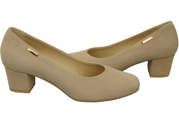 Pohodlná dámská obuv Béžová přírodní kůže semišová 172 od ElitaBut